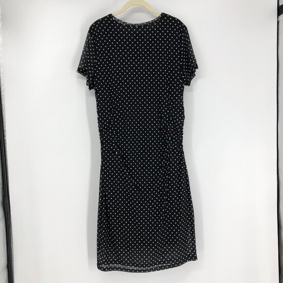Le Chateau  Black white Polka Dot short sleeve ruched NWT Dress Size XXL - Picture 3 of 16